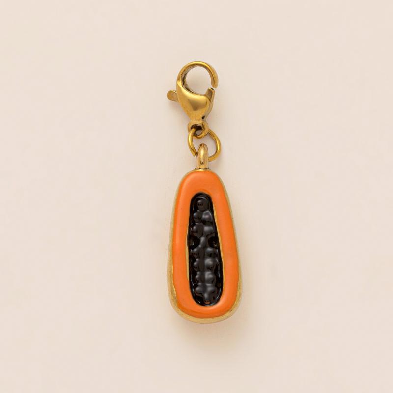 Diy Enamel Stainless Steel Pendant Colorful Fruit Banana Watermelon Orange Avocado Pendant Handmade Jewelry Accessories