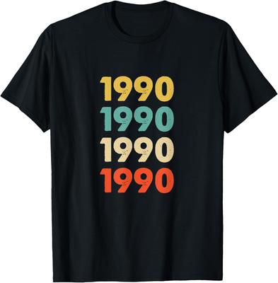 35 Year Old Made In 1990 Floral Flower 35th Birthday Womens T-Shirt Custom T-Shirt Mens T Shirt Streetwear Camiseta Hombre