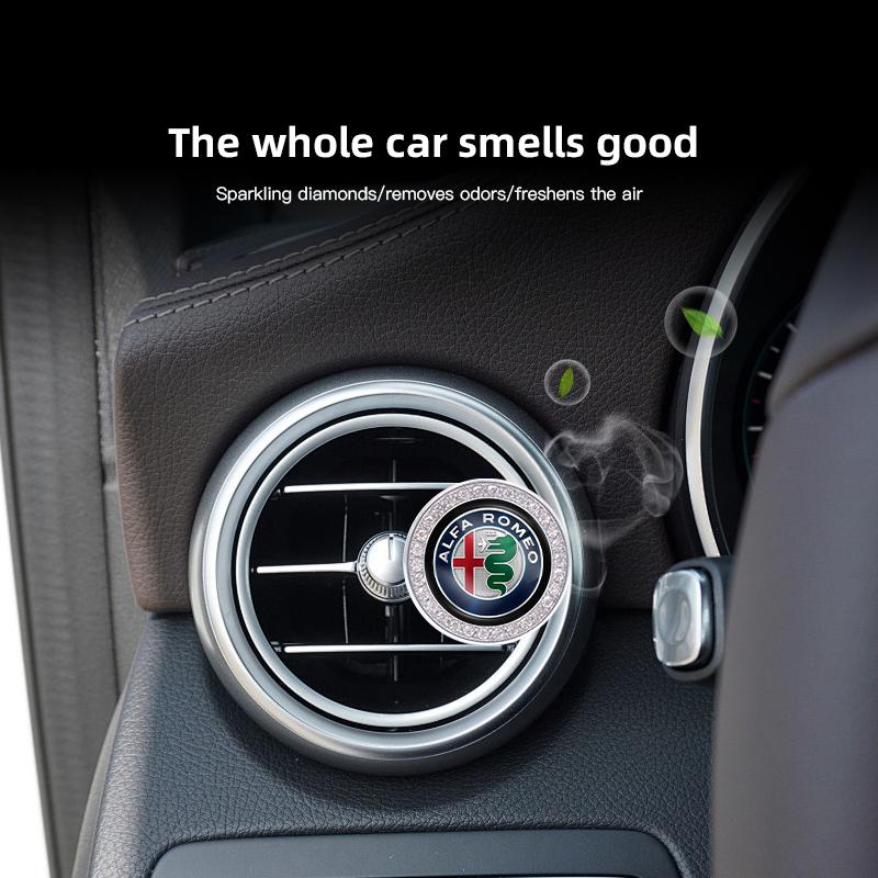 EKQNR1 Car Air-outlet Fragrance Clip Perfume Diffusion Accessories For Alfa Romeo Giulietta Mito 159 Giulia Stelvio 156 147 Tonale