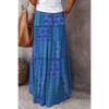 Women's Fashion Bohemian Print Elastic Waist Skirt Loose Casual High Waist Tie Long Skirt