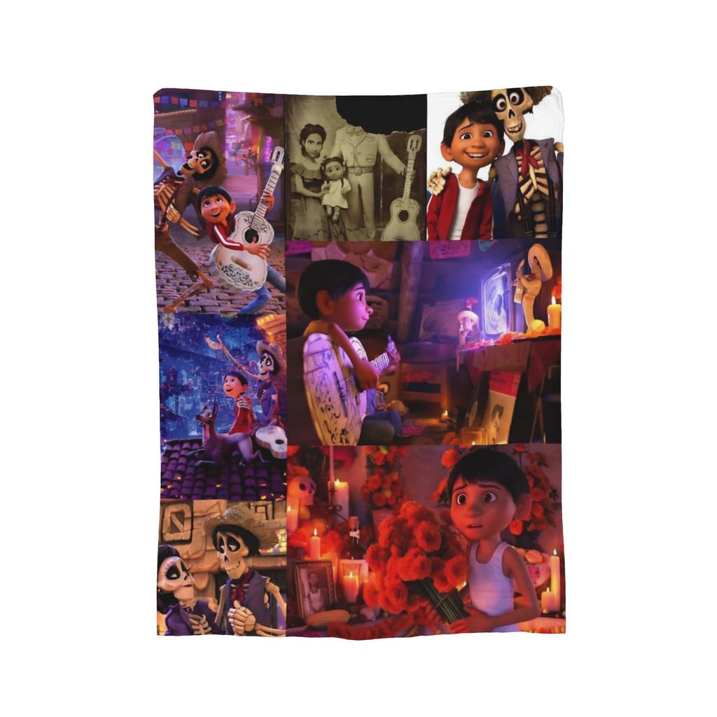 Cartoon Coco Day of The Dead Knitted Blankets  Plush Throw Blankets Bedding Couch Decoration Soft Warm Bedspreads,