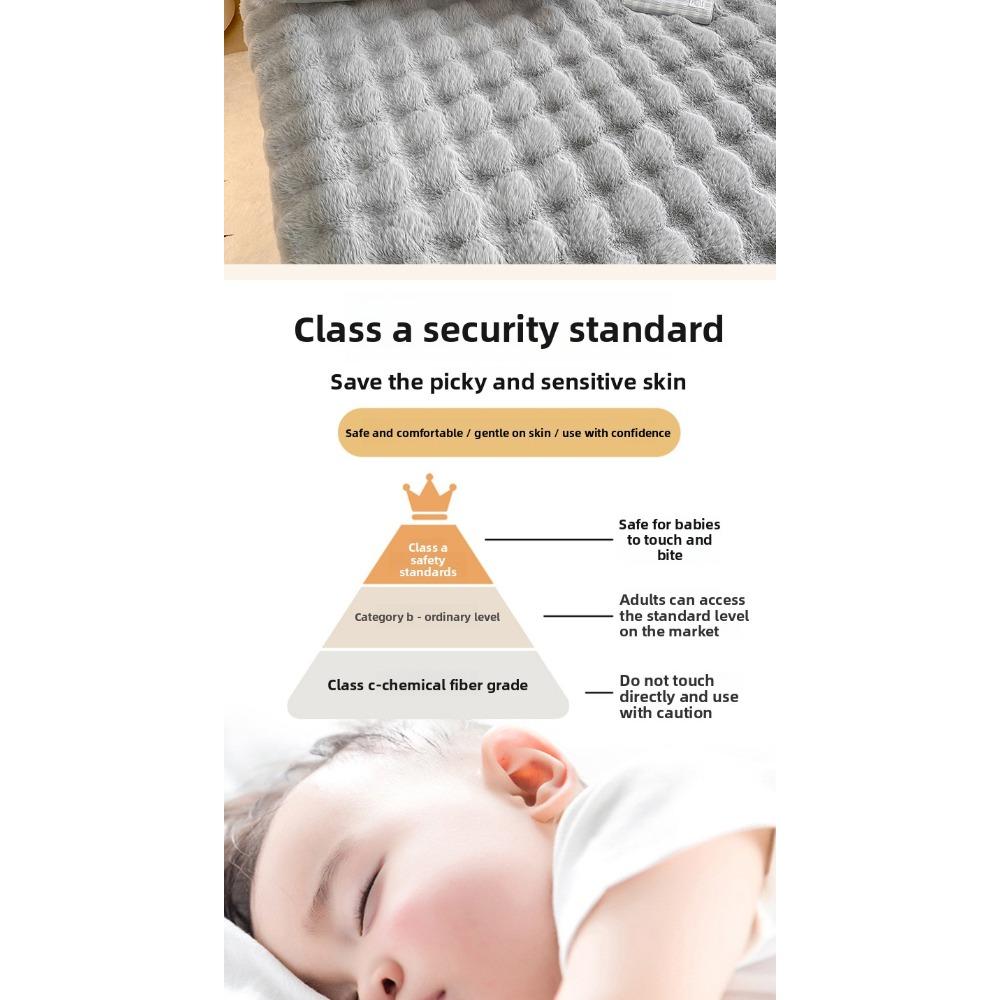 Class A Bubble Fleece Solid Color Fitted Sheet Thickened Mattress Protector Cover Fleece Bed Sheet Single Piece