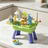 Toddlers Sand And Water Table Toy, with Faucet, Play Food Accessories, Fishing Toy, Kitchen Play Sink Toy with Electric Water Pump for Boys, Girls