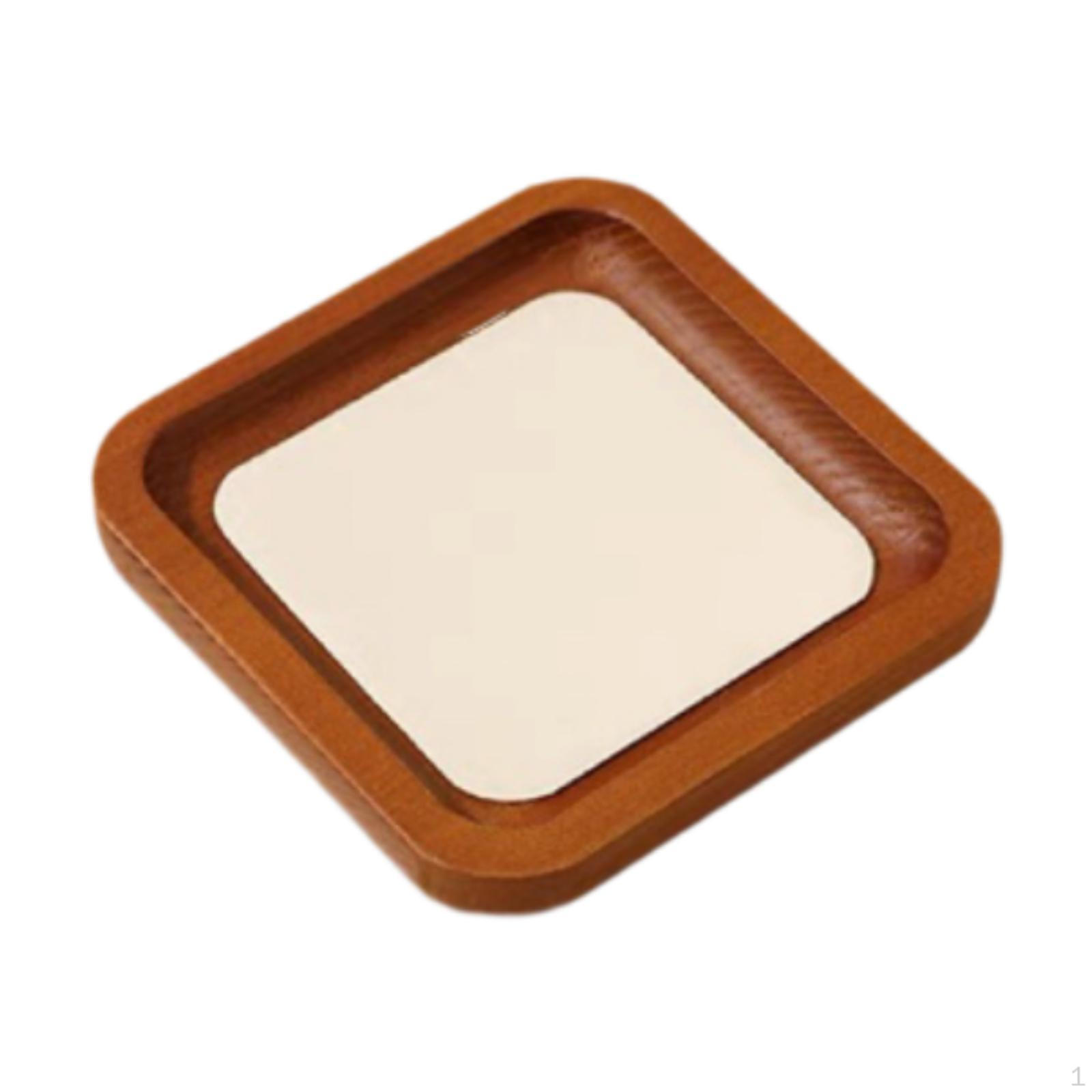 

Jewelry Tray Display 4inch Square Multipurpose Scratchproof Vanity Wooden for бежевый