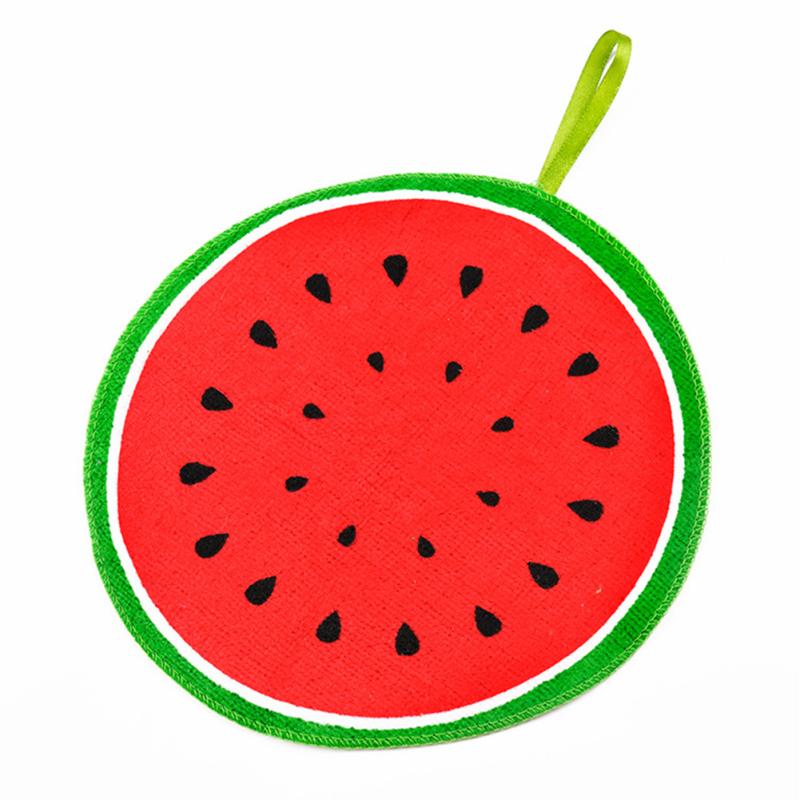 Hand  Towels Cartoon Fruit Pattern Soft Absorbent Hanging Kitchen Bathroom Hand Towels