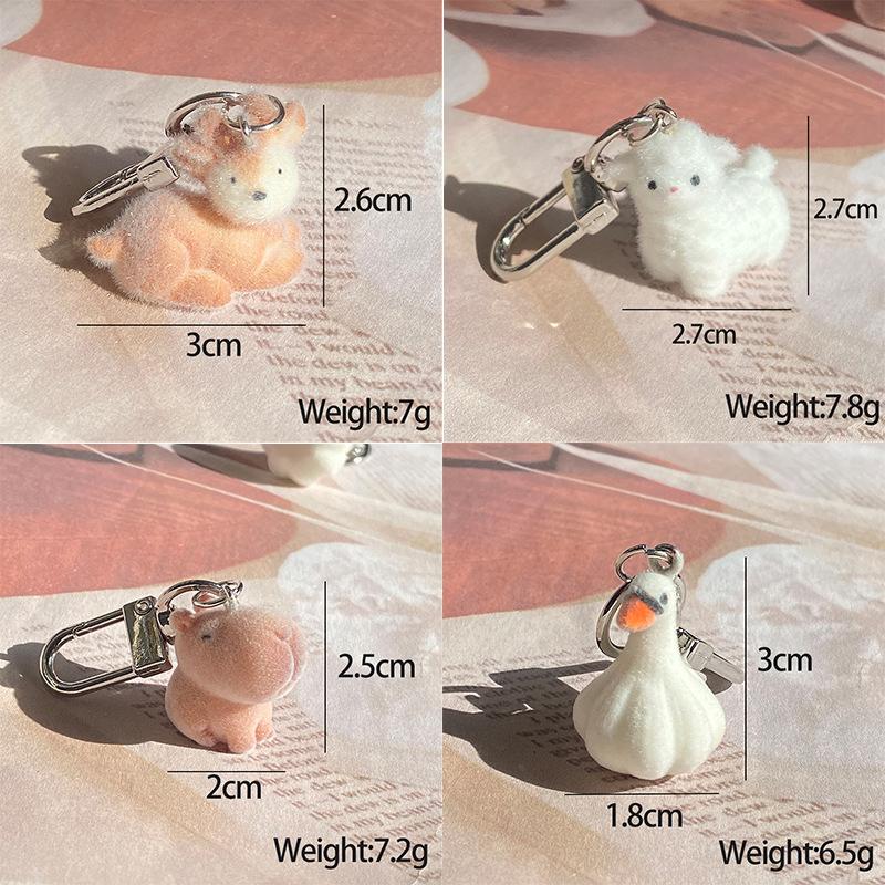 Flocking Elk Capybara Phone Strap Fluffy 3D Alpaca Doll Phone Chain Keychain Lanyard Bag Key Pendant Couple Gifts