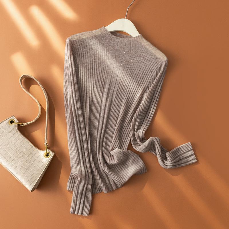 

2025 Puyuan A/W Sequin Mandarin Collar Wool Base Layer: Elegant & Warm Large