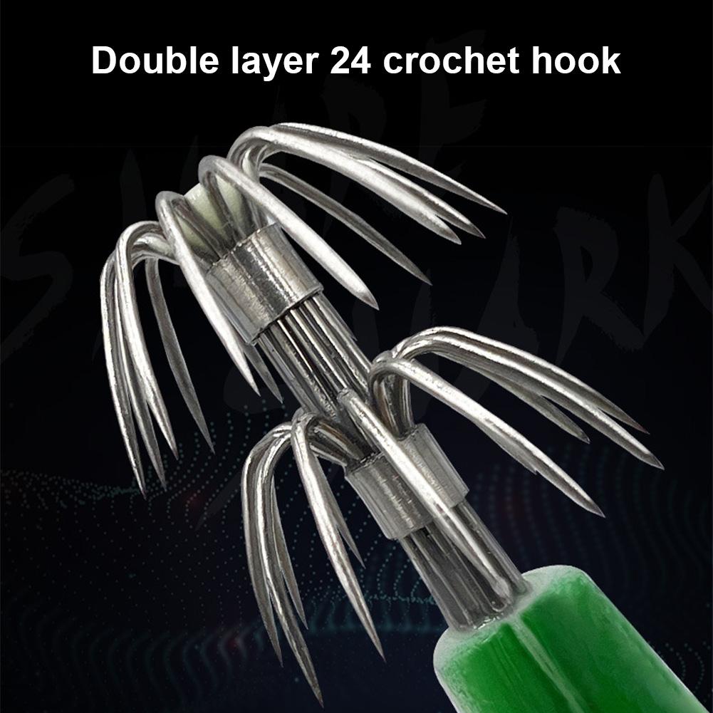 

10g/10cm Lifelike Squid Hook Double Hook Squid Jig Baits Fishing Tackles Glow In The Dark Octopus Bait for Saltwater Freshwater 10cm