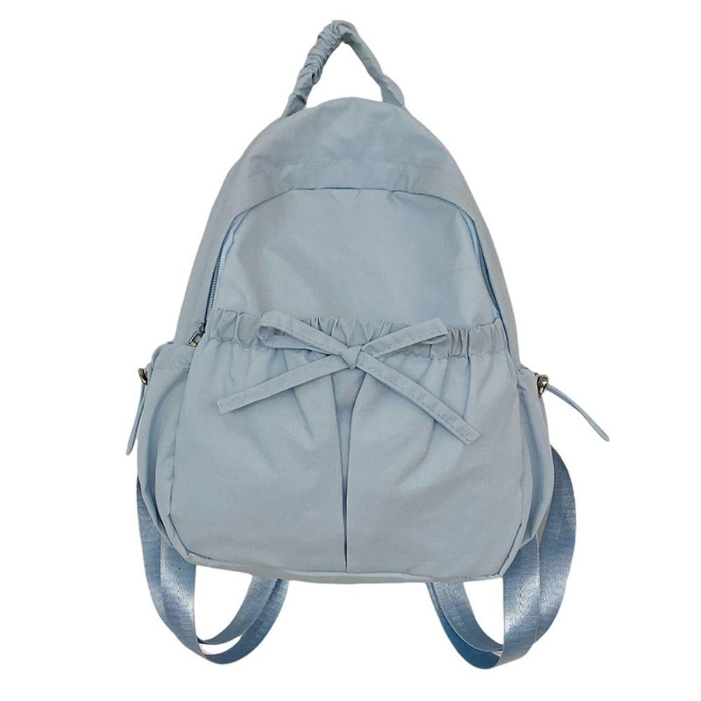 Handbag Nylon Backpack Korean Style Shoulders Bag Cute Bow Backpack  Office Worker