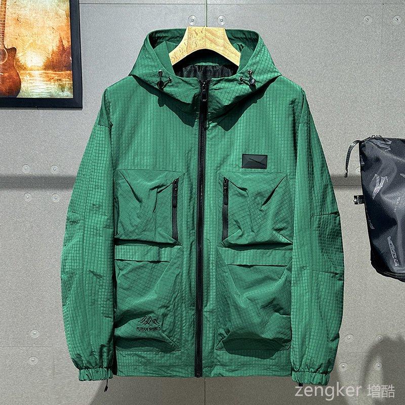 

Весна Осень Очень Большая Рабочая Одежда Мужская Пальто Плюс Размер Ветрозащитная Ветровка Tidal Куртка С Капюшоном И Карманами 190 кг 12xl 10XL зелёный