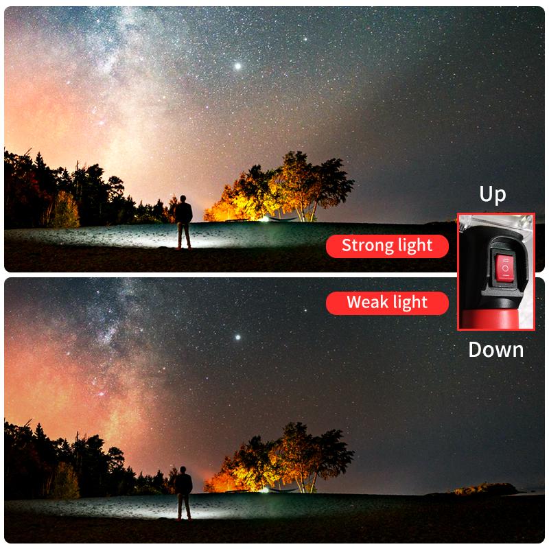 Camping Tent Work Maintenance Lantern Light with Magnet Hook 2-Pack 800 Watt Powerful Flashlight USB Rechargeable COB Work Light