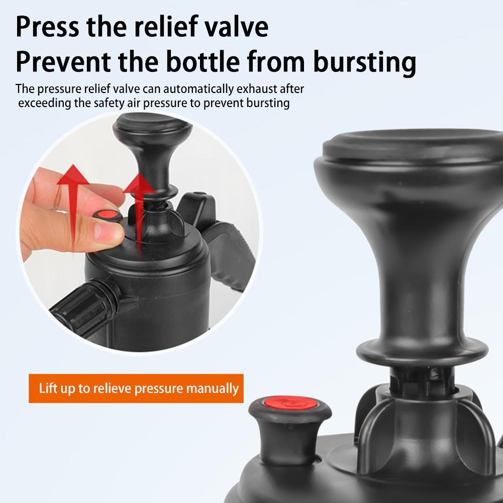 2L Hand Pump Foam Sprayer Hand-Held Watering Can Air Pressure Sprayer Plastic Disinfection Water Bottle Car Cleaning Hand Pump