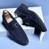 Men's Casual Shoes  Spring  Foot Lazy Shoes Large Size Pointed Leather  Shoes Anti-suede  Driving Shoes