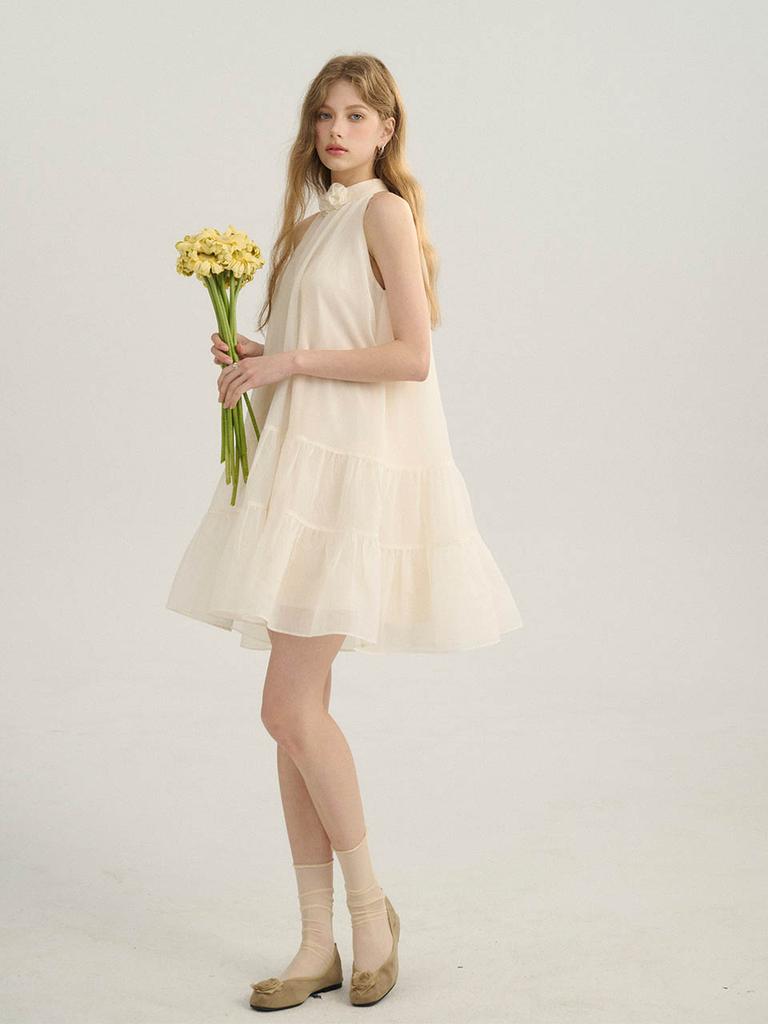 Sinseuden Milk Halterneck Mini Dress