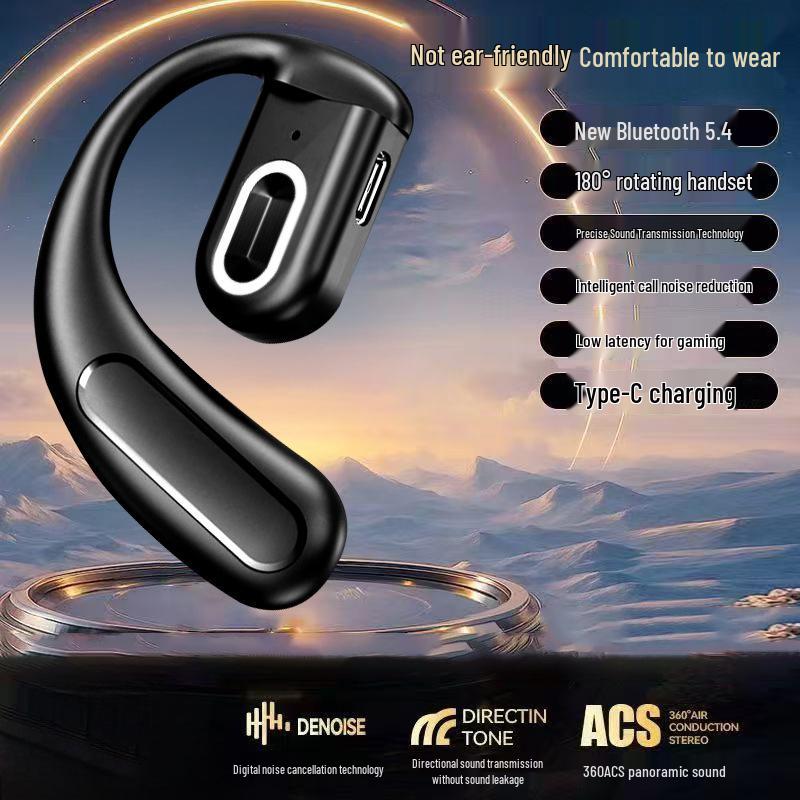 Wireless Noise-Cancelling Ear-Hook Bluetooth 5.4 Headset Z70
