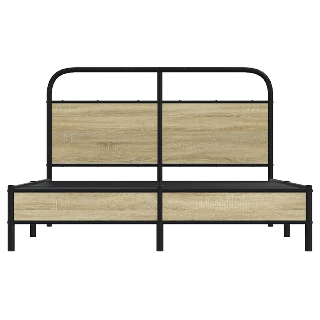 Bed Frame without Mattress 120 x 200 cm Sonoma Oak Wood Based Material