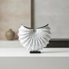 Geometric Shell Sculpture Matte with Base Black for Mantel, Homeowners