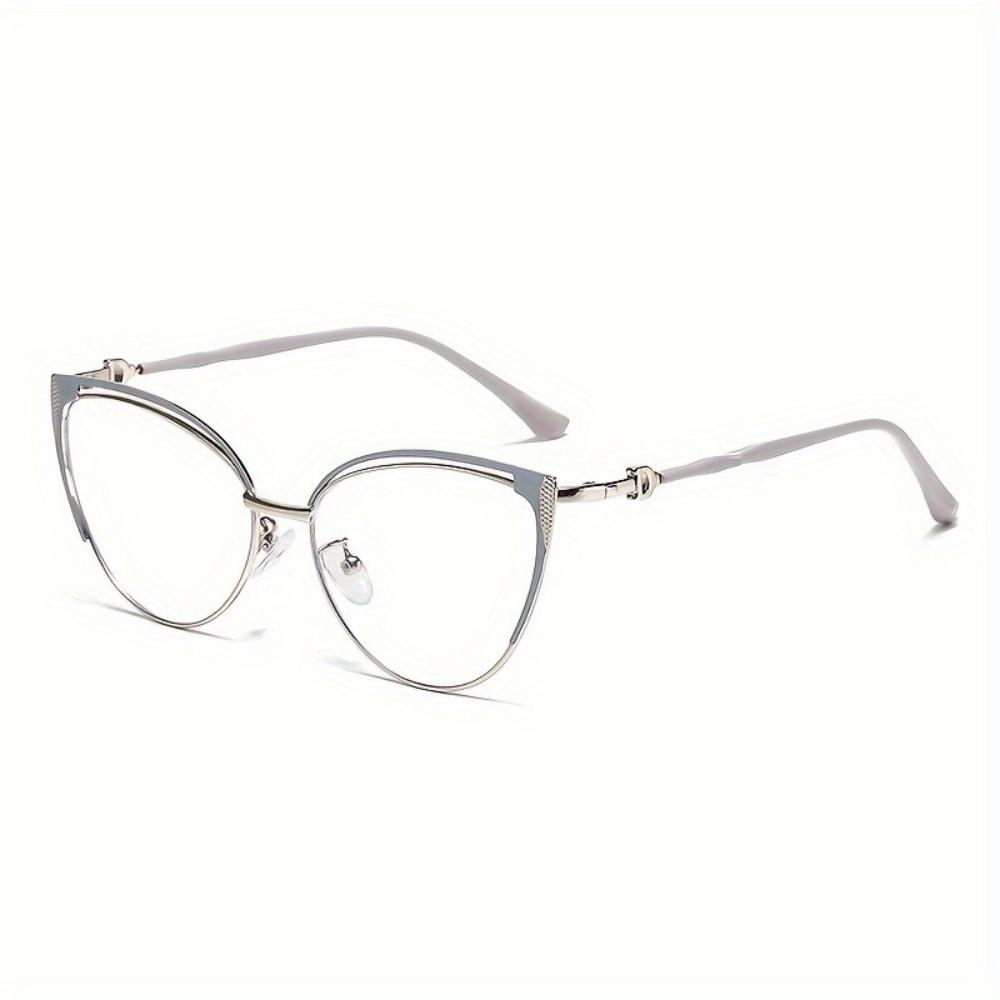 fashionable anti blue light glasses unisex color shift metal cat eye frame trendy vision care eyewear for women men