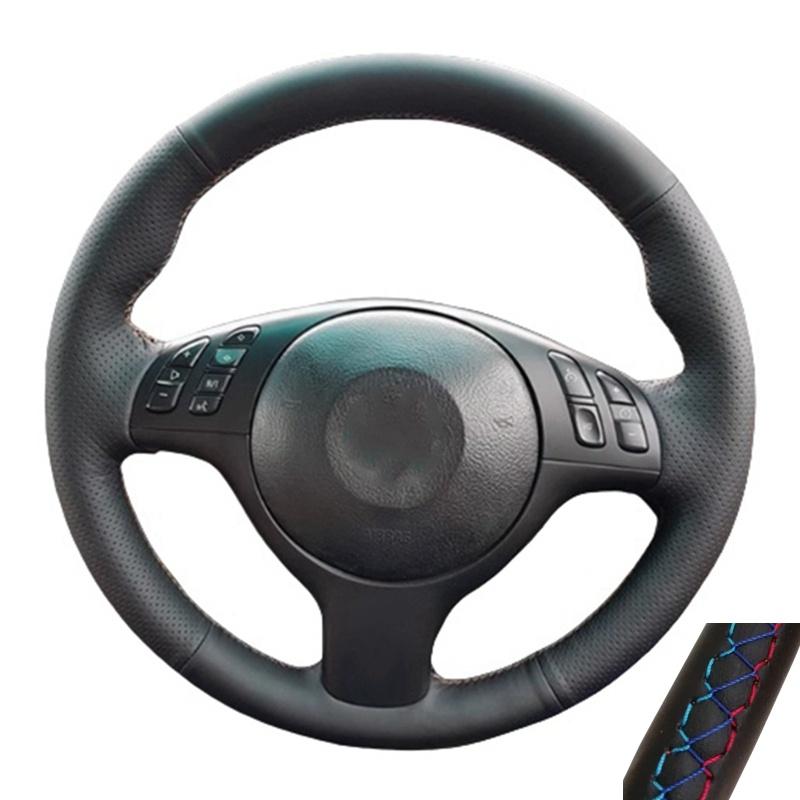 Hand Stitched Microfibre Leather Car Steering Wheel Cover For BMW E46 E39 330i 540i 525i 530i 330Ci M3 2001 2002 2003