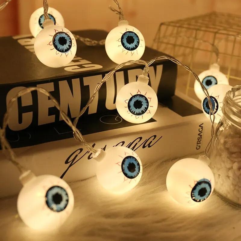 Christmas Thanksgiving Halloween LED String Lights Portable Pumpkin Ghost Skeletons Lights for Home Bar Halloween Party Decor