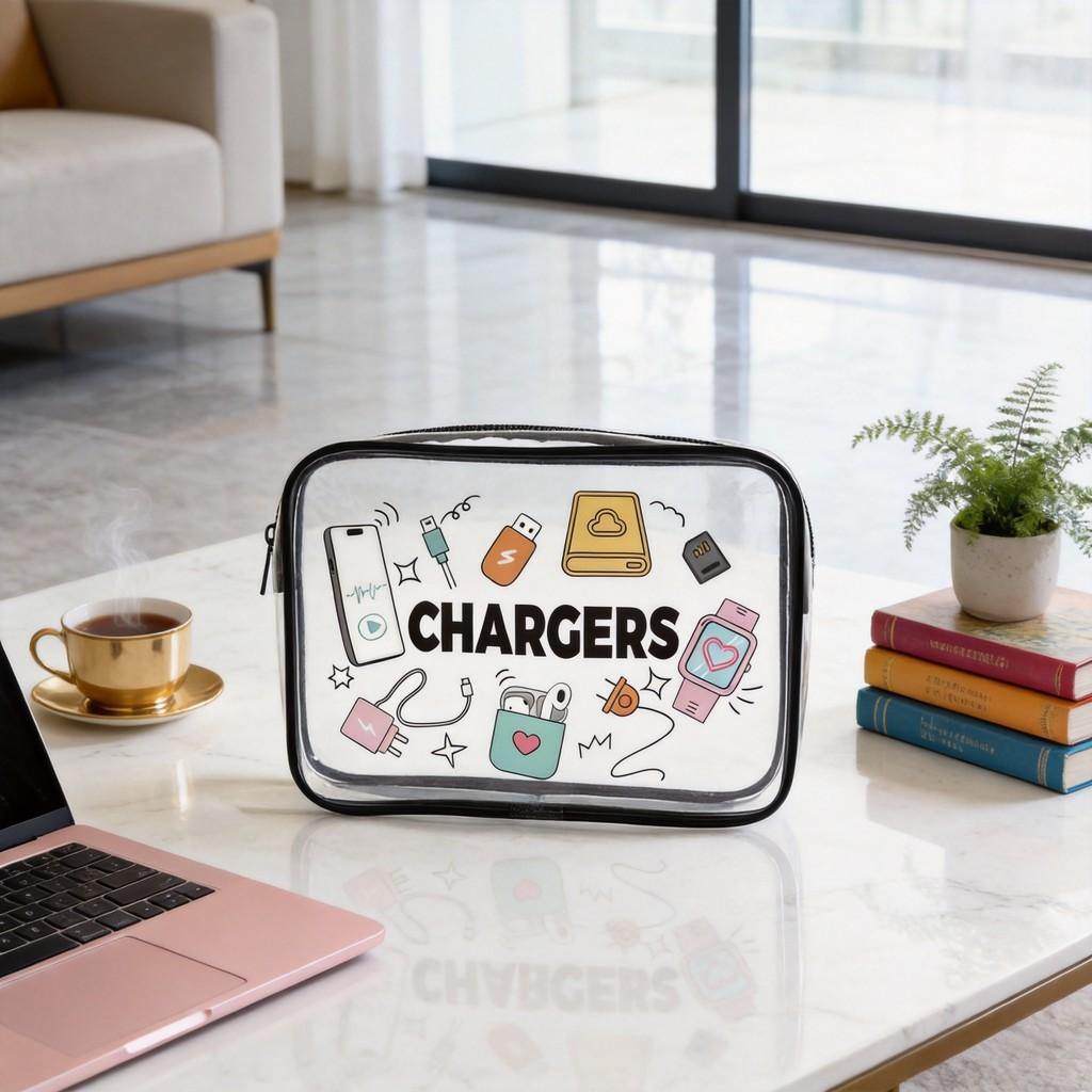 Pvc Cartoon Makeup Bag Large Capacity Waterproof Travel Organizer For Daily Use