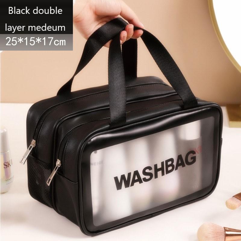 PU Women Travel Storage Bag Cosmetic Bag Makeup Bag Travel Organizer Bags Waterproof Washbag Transparent Cosmetic Cases