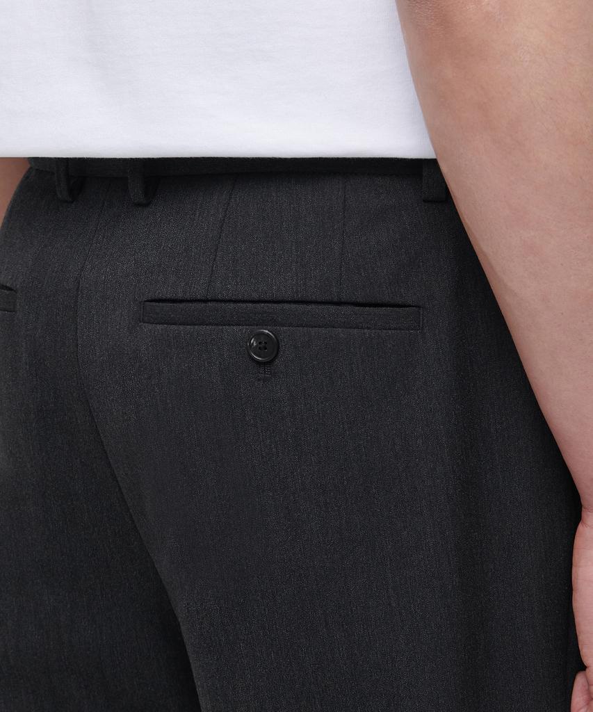 MUSINSA STANDARD Lightweight Semi-Wide Hidden Elastic Waist Slacks [Charcoal Gray]
