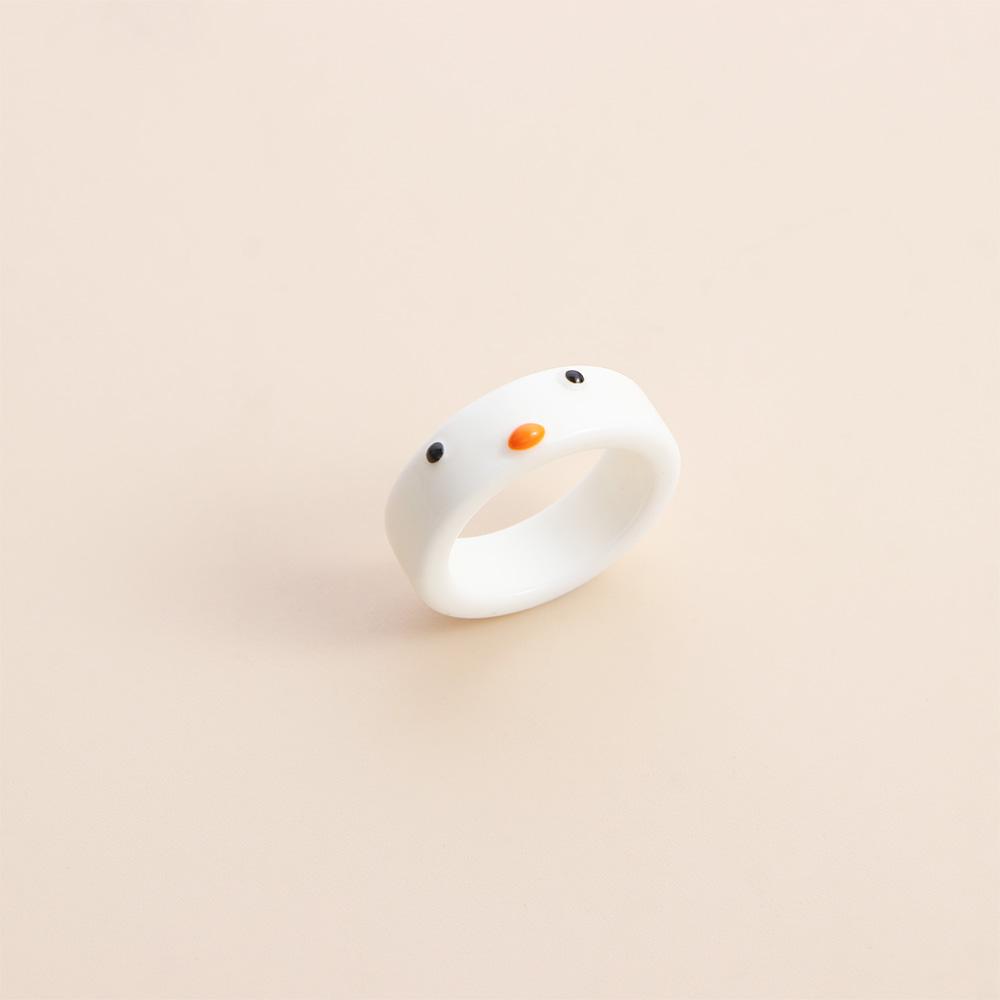 Personality Cute Animal Women Korean Chick Acrylic Fashion Jewelry Frog Finger Rings Resin Ring