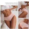 3Pcs Women Cotton Lingerie Sexy Soft Fashion Panties Femme Buckle Design Underwear Pantys Underpant Lingerie Lace Intimates S-XL