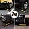 Anti Slip Garage Parking Wheel Stopper Rubber Car Tire Chock with High Visibility Yellow Stripes for All Cars Trucks 1/2Pcs