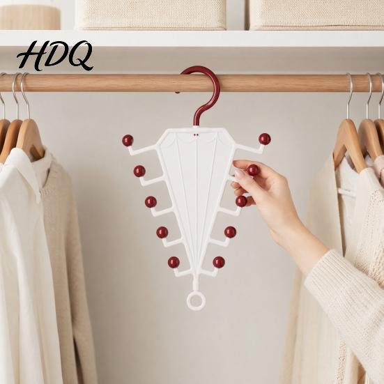 Sturdy Hook Clothes Hanger V-Shaped Hanging Rack with 10 Hooks Double Sided Hanger 360° Multifunctional Organizer Swivel Closet Organizer for Hats