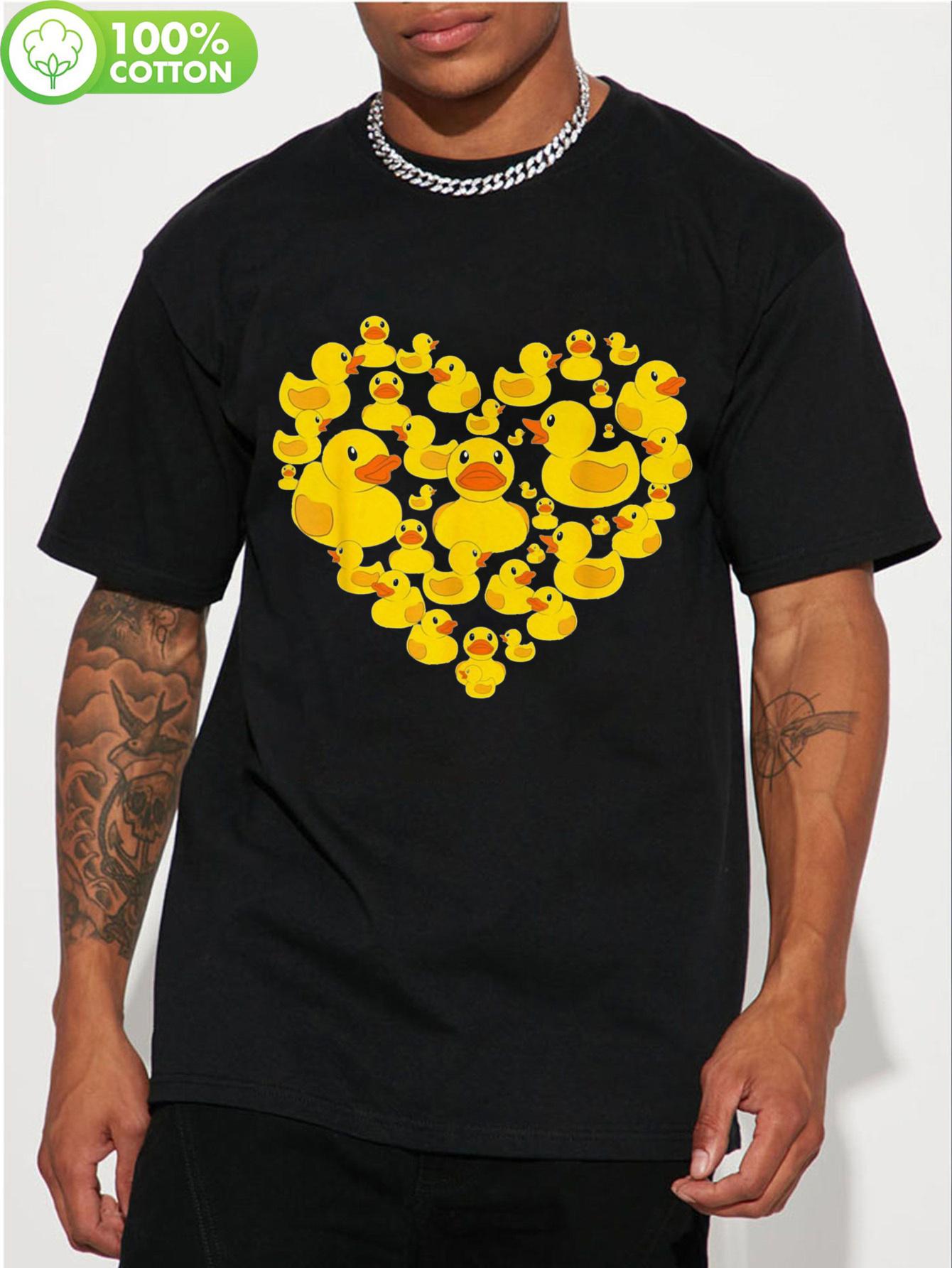 100% Cotton Graphic Tshirt with Playful Rubber Duck Heart... XXXL
