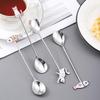 ZISIZ Stainless Steel Cartoon Cat Spoon