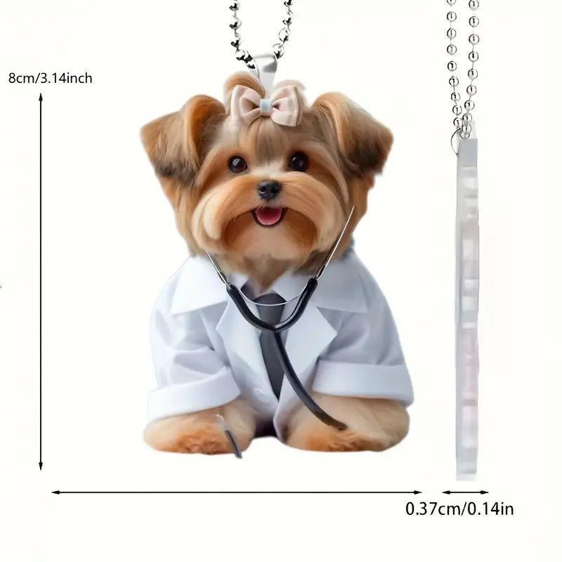 

Fashionable Acrylic Dog Rearview Mirror Pendant Playful Cartoon Car Decor For Holidays