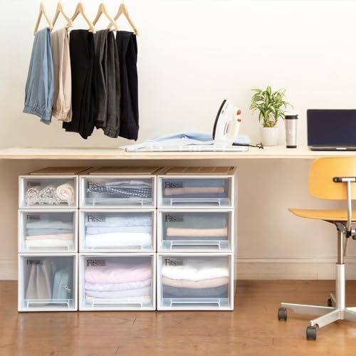 Tenma Fits Case Closet Storage Box, 39cm Wide x 53cm Deep x 23cm High, Sagging-Resistant Storage Case, Made in Japan, Cappuccino Color, Size M-53