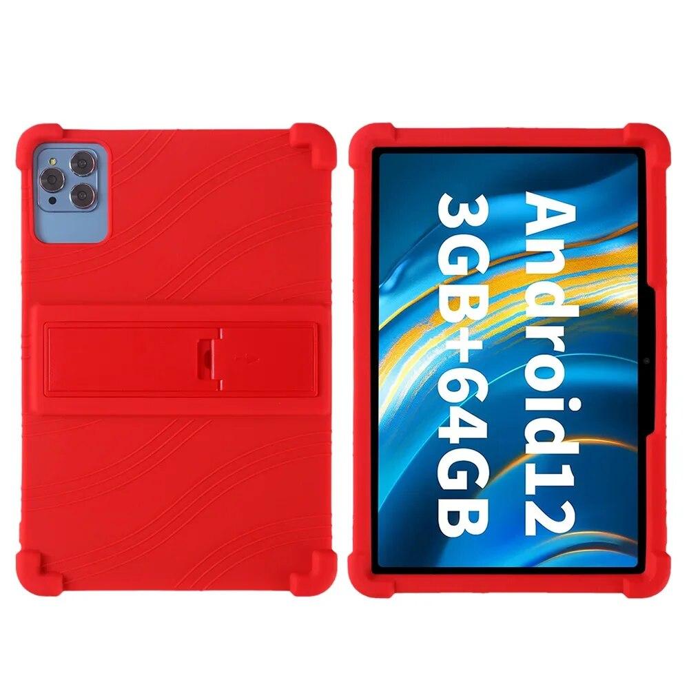 

Чехол для 10-дюймового планшета Android 12, планшет Aigopad, название модели K10, безопасный противоударный силиконовый чехол-подставка для планшета, мягкий чехол K10-BY106 красный