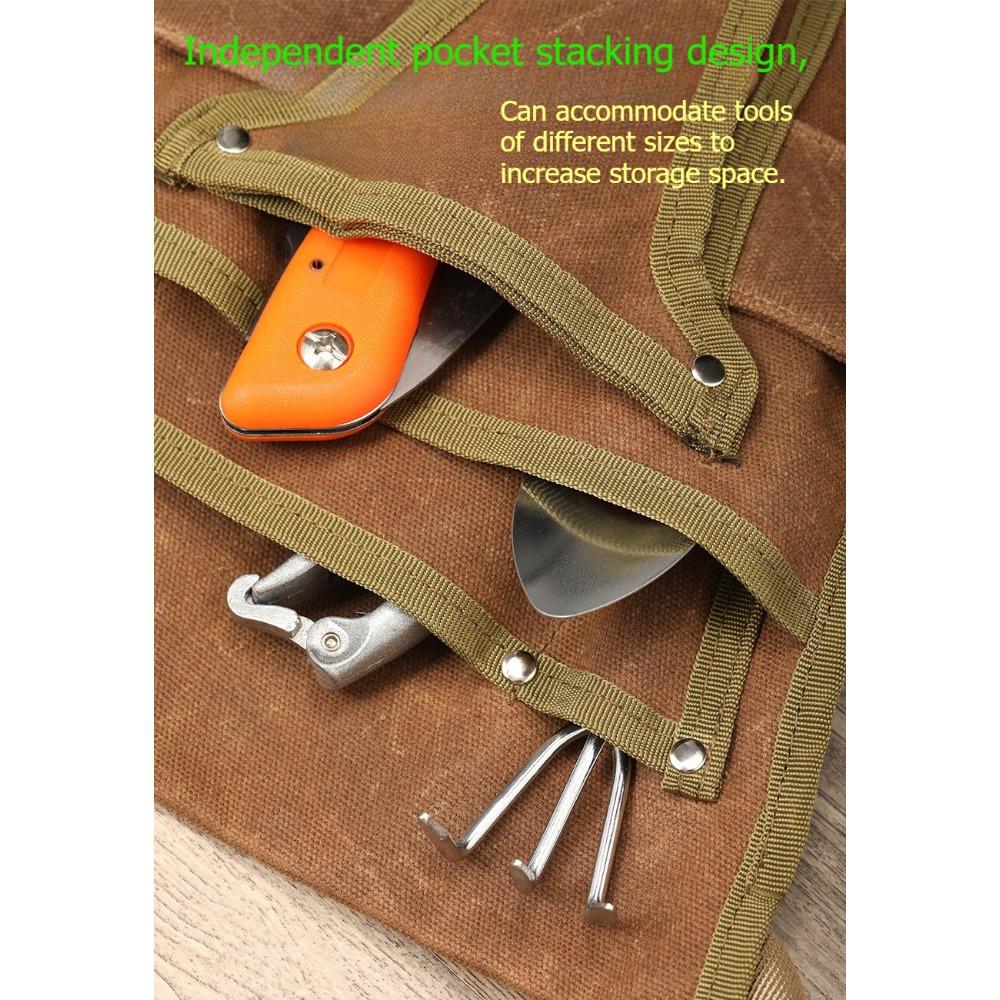 Waxed Canvas Weed Control Kit, Wear-resistant, Storage Bag, Waist Hanging, Gardening Tool Waist Bag, Electrician Bag