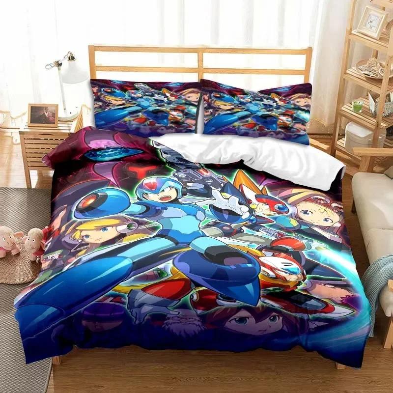 Spiel Cartoon Rockman Megaman Bettwäschesets exquisite Bettwarenset Bettbezug Bettdecke Set Luxus Geburtstagsgeschenk