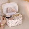 Polyester Heart Pattern Travel Makeup Bag With Breathable Storage For Women