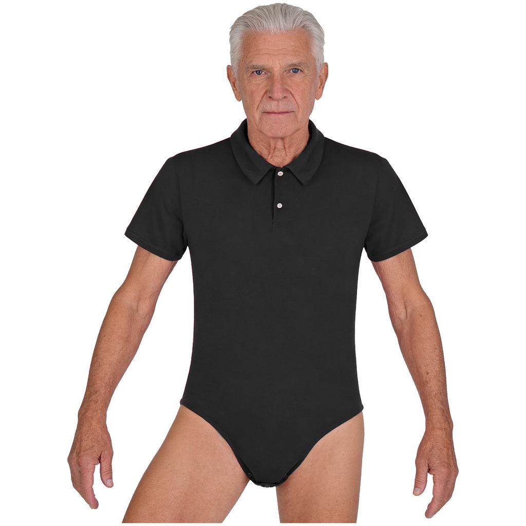 Tuta adattiva per paziente M-4XL con cavallo abbottonato, colletto rovesciato, manica corta, tutina unisex per assistenza a letto, cura dell'incontinenza