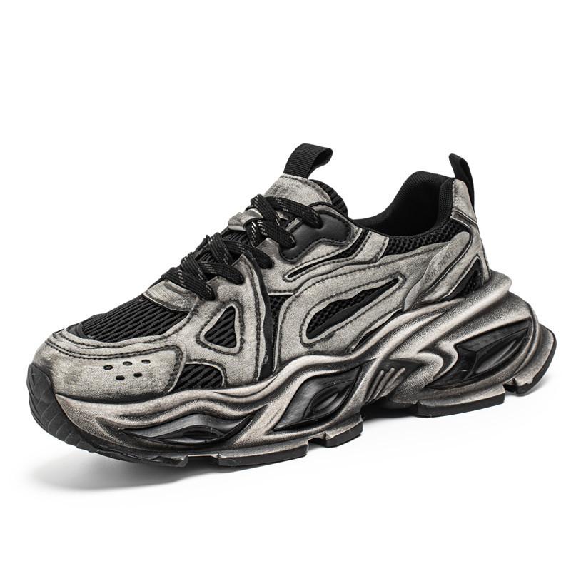 

Four seasons contrasting color fashion platform dad shoes men s trend low-top lace-up sports shoes Korean version of street niche shoes 39