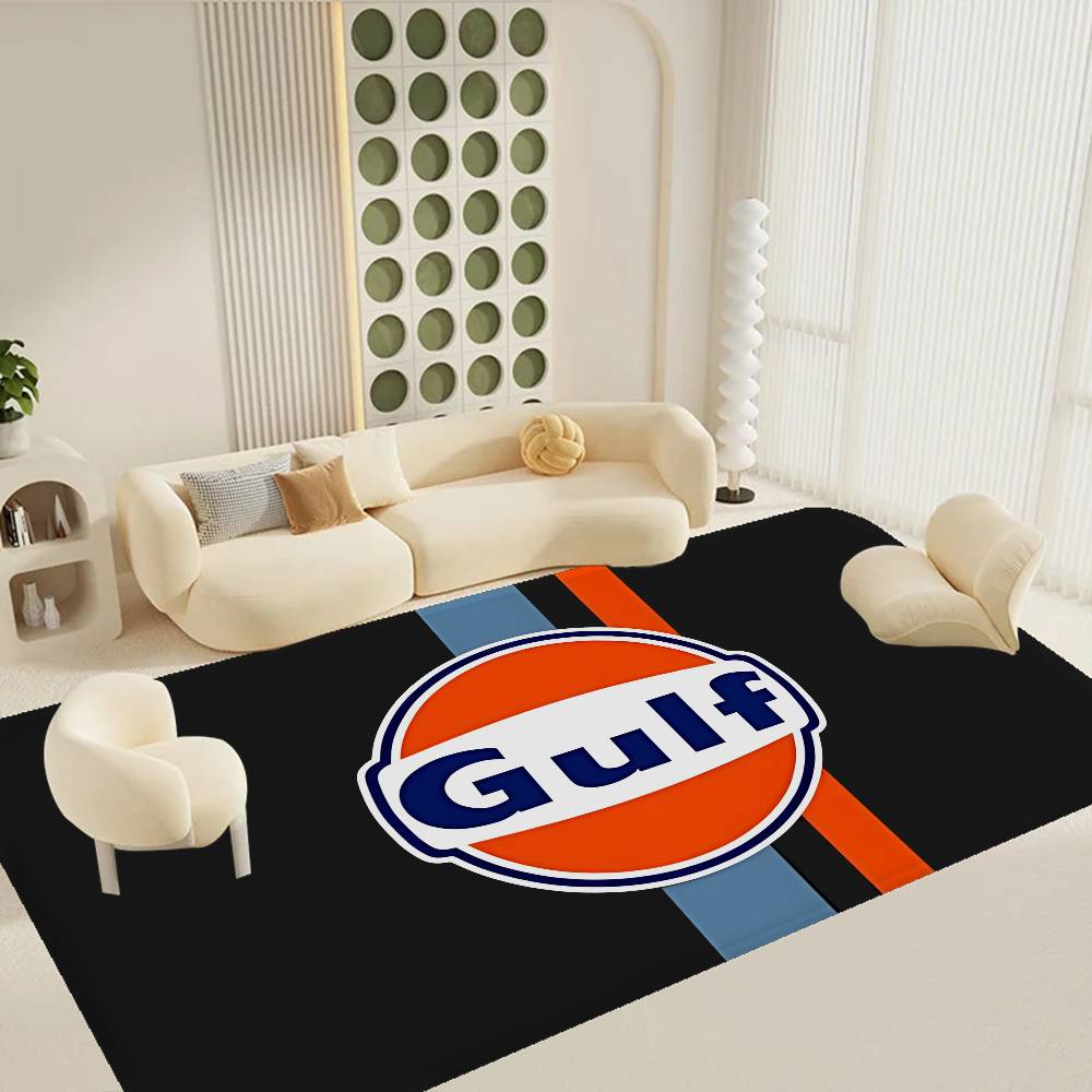 G-Gulf Racing Car Logo Room Mats Anti-slip Absorb Water Long Strip Cushion Bedroon Mat Household Carpets