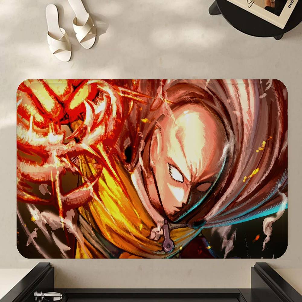 Superhero Anime One Punch Man Door Mat Kids Room Bedroom Decoration Balcony Anti-Slip Doormat Living Room Doormat Area Rug