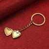 2Pcs DIY Photo Hold Keyring Bag Hanging Stainless Steel Keychain Heart Album Keychain  Key Decor