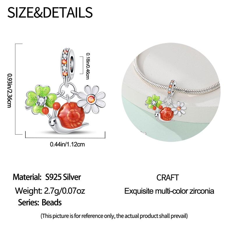 925 Sterling Silver Bouquet of Flowers Cat Swallow Snail Butterfly Pendant Charms Beads Fit Bracelet DIY Birthday Jewelry Gift