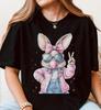 Easter Bunny Coquette Shirt, Watercolor Floral Bow, Girly Tee