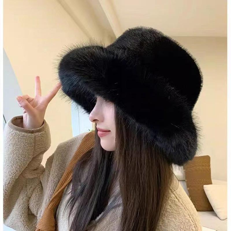 

Fisherman s Hat, New for Autumn and Winter 2025, Large Brim, Warm Basin Hat, Japanese Style, Versatile, Small Face, Ear Protection Hat One size чёрный
