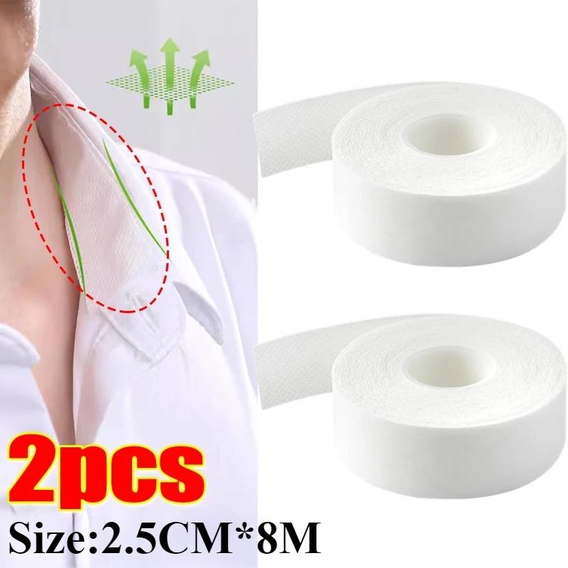 3m/5m/8m Hat Shirt Collar Anti-dirty Grime Protector Fixing Sticker Rolled Sweat-absorbent Tape Self-adhesive Disposable Tape