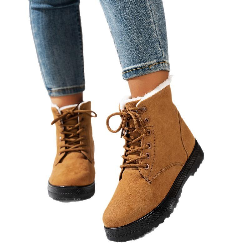 Women's Snow Boots Outdoor Lightweight Non-slip Lace-up Thickened Warm Women's Cotton Boots European Size 45