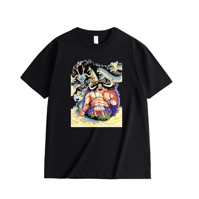 Anime Style One Piece Road Feisuolonuo Pure Cotton Printed Fashionable Unisexs and Womens Clothing New Loose Casual Tshirt
